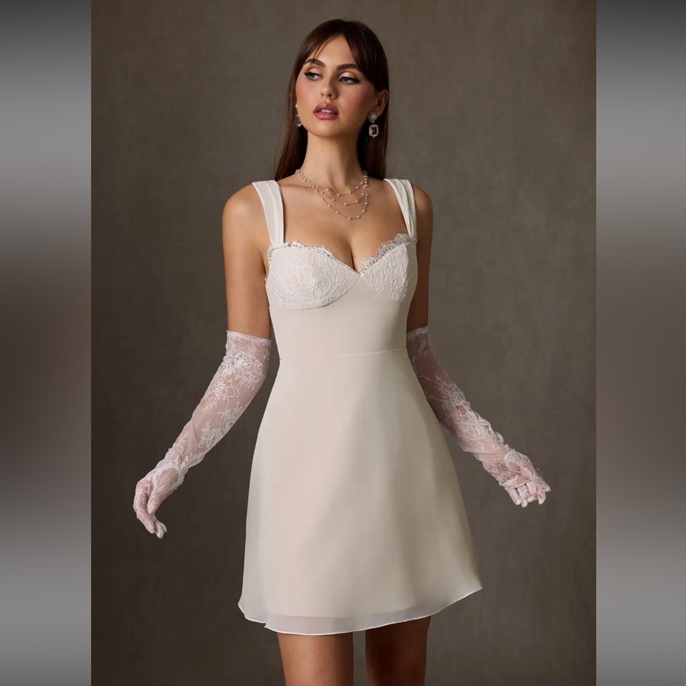 Azazie Scarlette White Diamond Dress